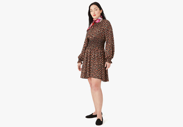 Dotty Leopard Spin Dress, Silt, Product image number 0