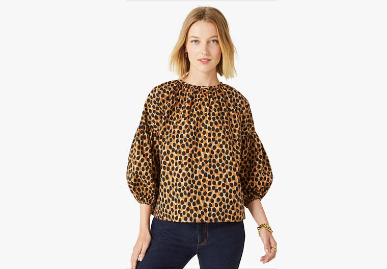 Dotty Leopard Around Town Top, Silt, Product image number 0