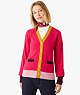 Colorblock Cashmere Gallery Cardigan, Pink Jewel, ProductTile