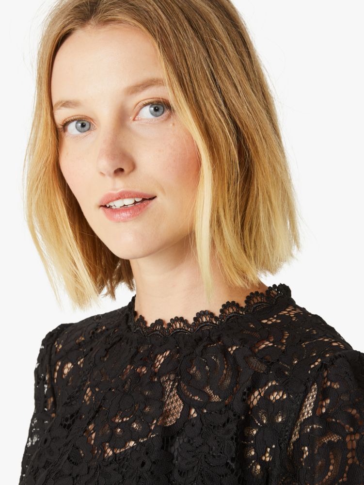 floral lace top, Black, Product