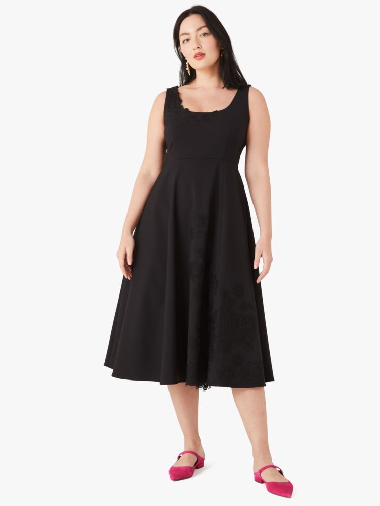 Women's black floral lace appliqué dress | Kate Spade New York NL