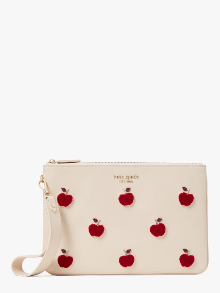 Apple Toss Flocked Pouch Wristlet | Kate Spade New York