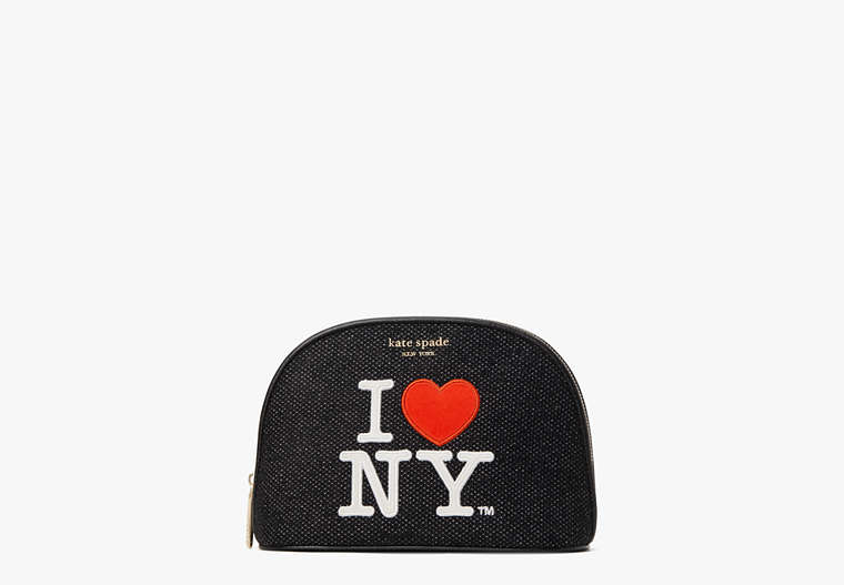 I Love Ny X Kate Spade New York Large Dome Cosmetic Case, Black Multi, Product image number 0