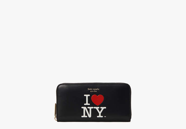 I Love NY X Kate Spade New York Zip-around Continental Wallet, Black Multi, Product