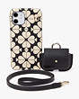 Spade Flower Embossed 3-piece Case & Lanyard Gift Set, Black Multi, Product