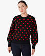 Apple Toss Jacquard Sweater, Black, Product