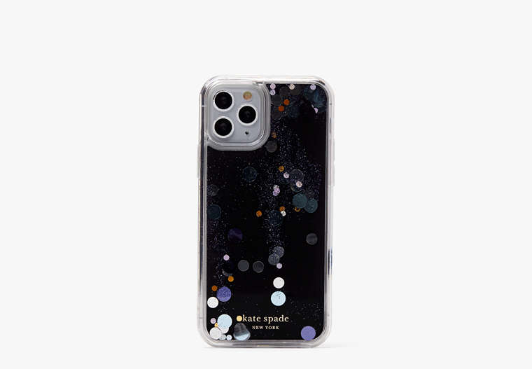 Liquid Glitter Confetti iPhone 12/12 Pro Case, Black Multi, Product