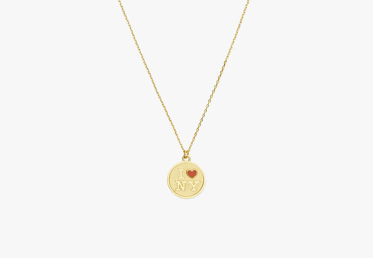 I Love Ny X Kate Spade New York Medallion Necklace, Gold, Product image number 0