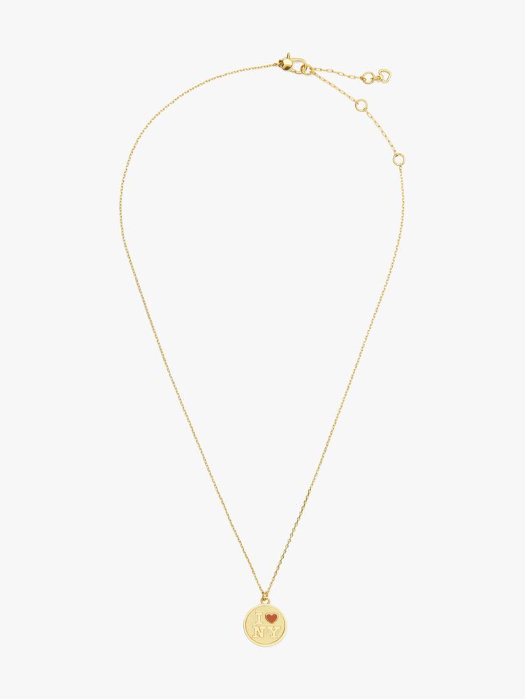 I Love Ny X Kate Spade New York Medallion Necklace, Gold, Product