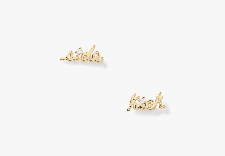 Say Yes Sidekick Studs, Clear/Gold, Product