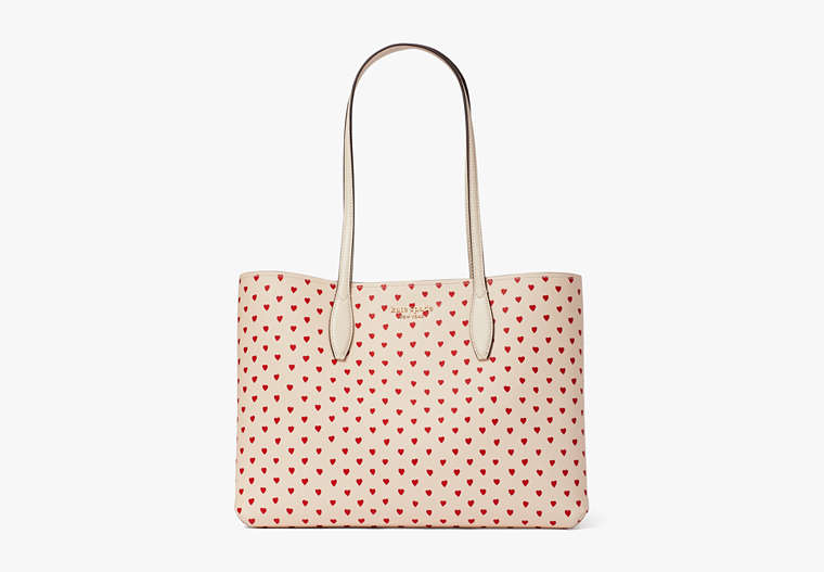 All Day Hearts Large Tote, Milk Glass Multi, Product image number 0