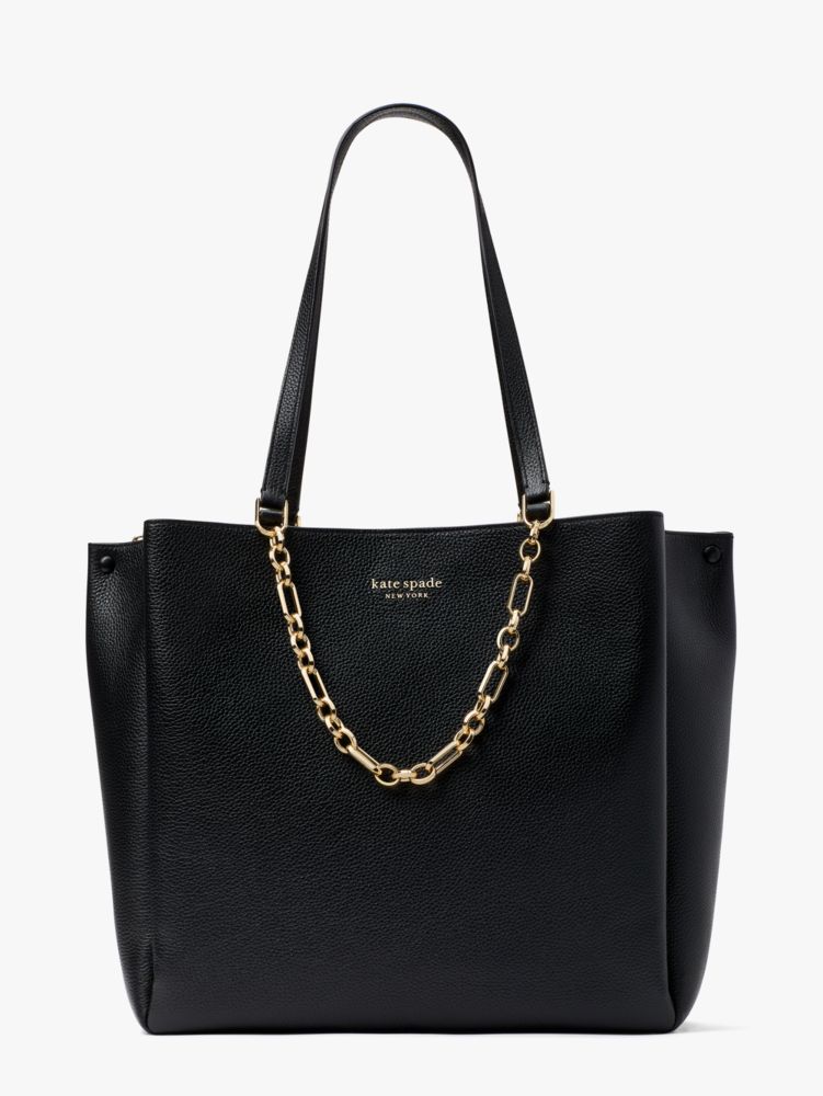 Carlyle Large Tote, Black, ProductTile