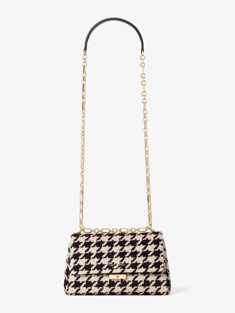 Kate Spade Houndstooth Shoulder Bag in Black