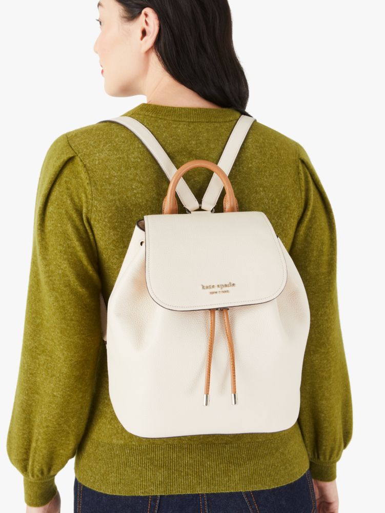 Kate Spade Sinch Pebbled Leather Medium Flap Backpack. 2