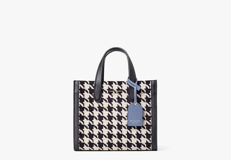 Manhattan Houndstooth Chenille Small Tote, Black Multi, Product