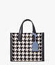 Manhattan Houndstooth Chenille Small Tote, Black Multi, ProductTile