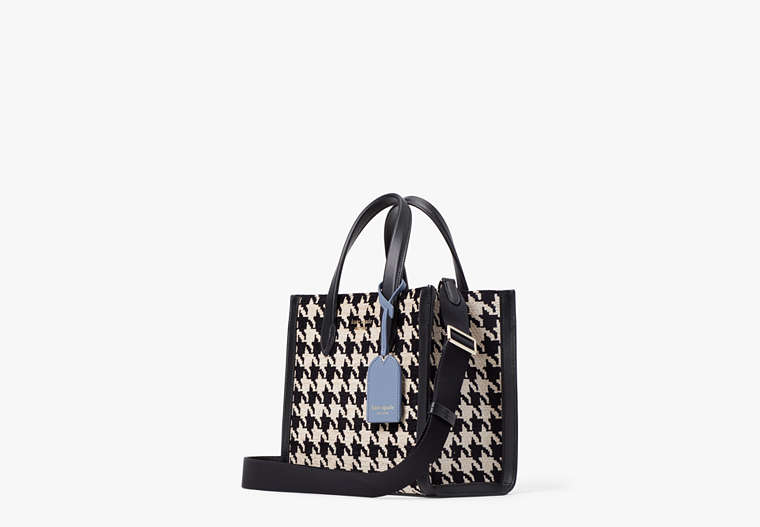 Manhattan Houndstooth Chenille Small Tote, Black Multi, Product