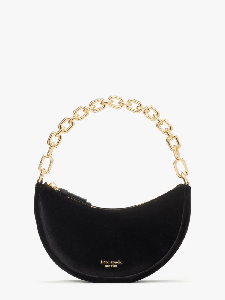 kate spade black crossbody with gold chain
