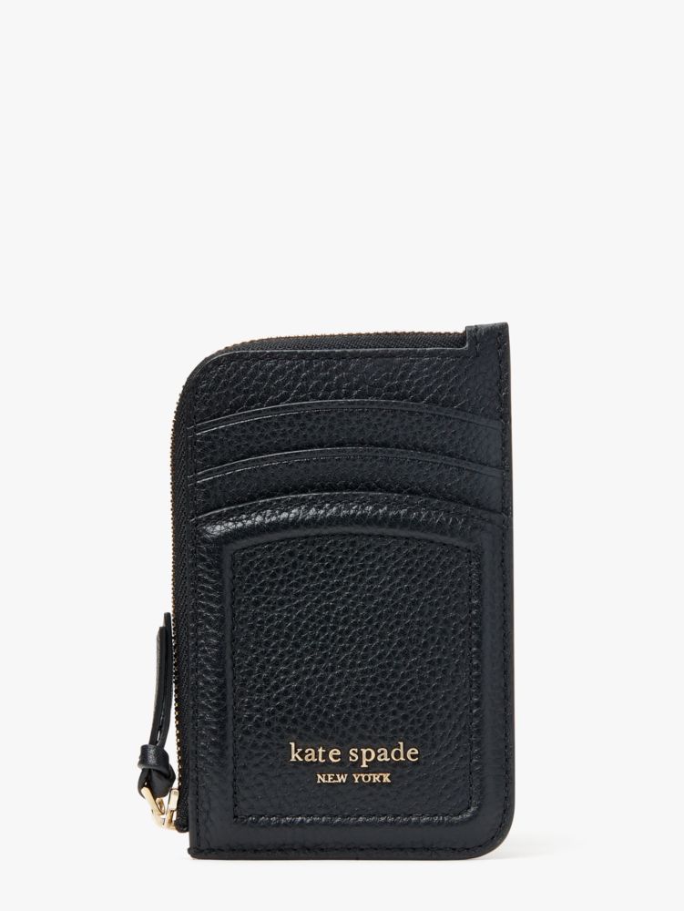 Kate Spade Knott Pebbled Leather Zip Card Holder