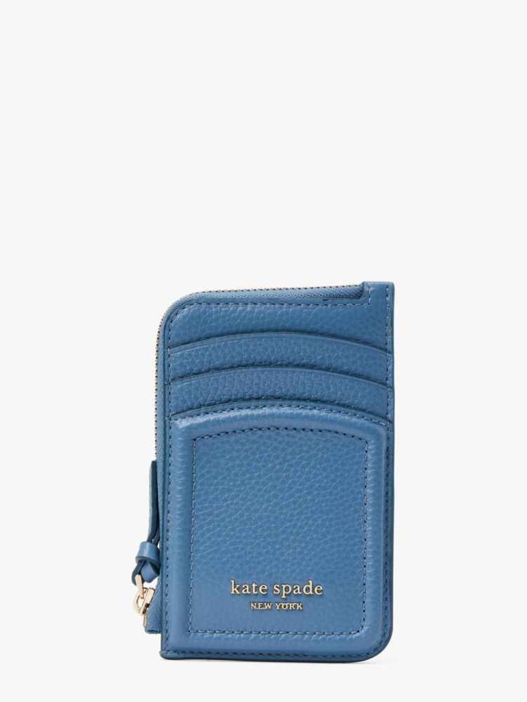 Kate Spade Knott Zip Cardholder In Manta Blue