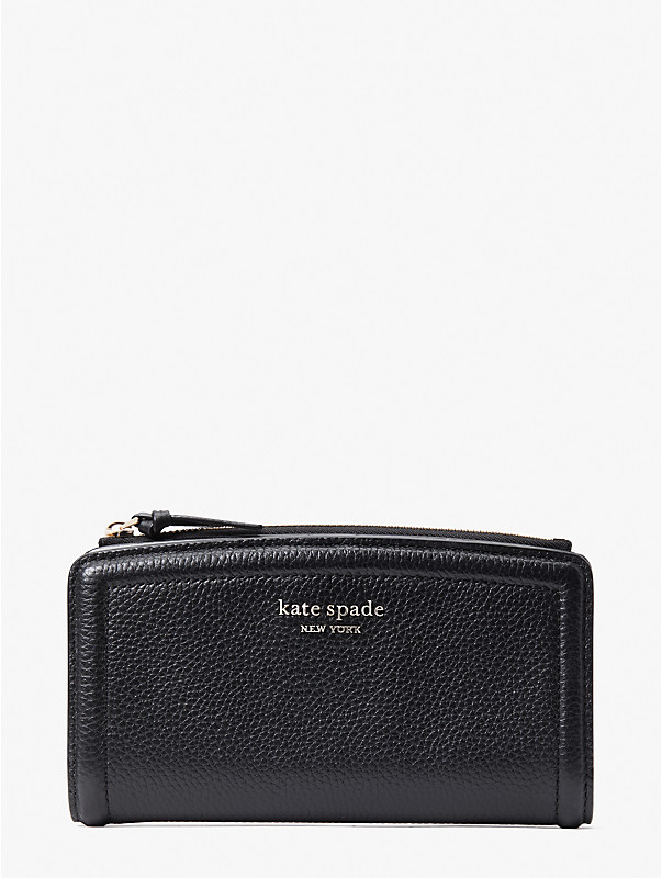knott pebbled leather zip slim wallet, , rr_large