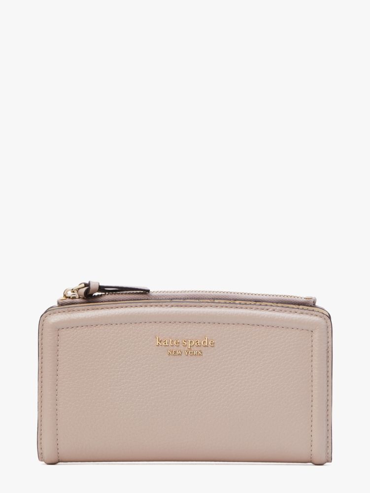 Kate Spade Knott Zip Slim Wallet In Mushroom Cap