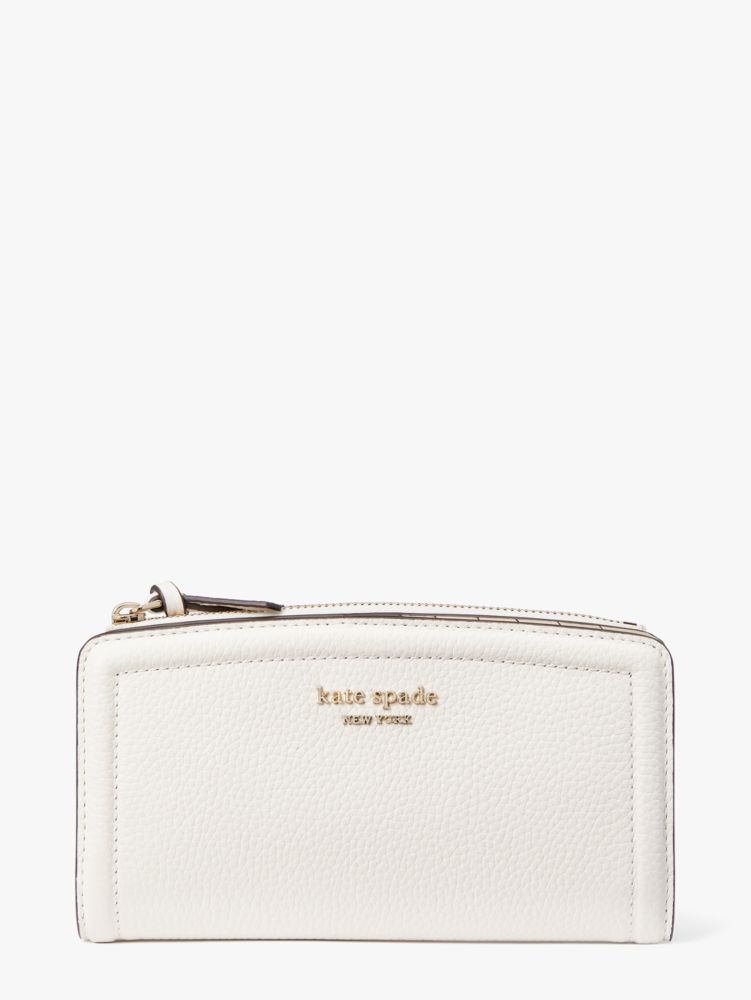 Kate Spade Knott Zip Slim Wallet In Cream