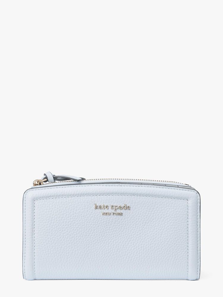 kate spade new york Knott Pebbled Leather Zip Slim Wallet