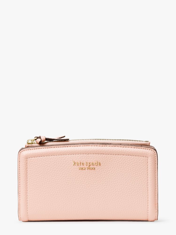 Knott Zip Slim Wallet, Coral Gable Pink, ProductTile