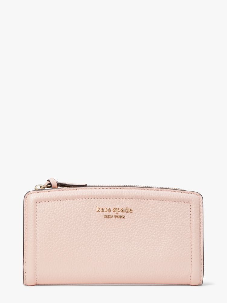 Kate Spade Stormie Leather Wallet Clutch Crossbody Bag, Pink Sunset