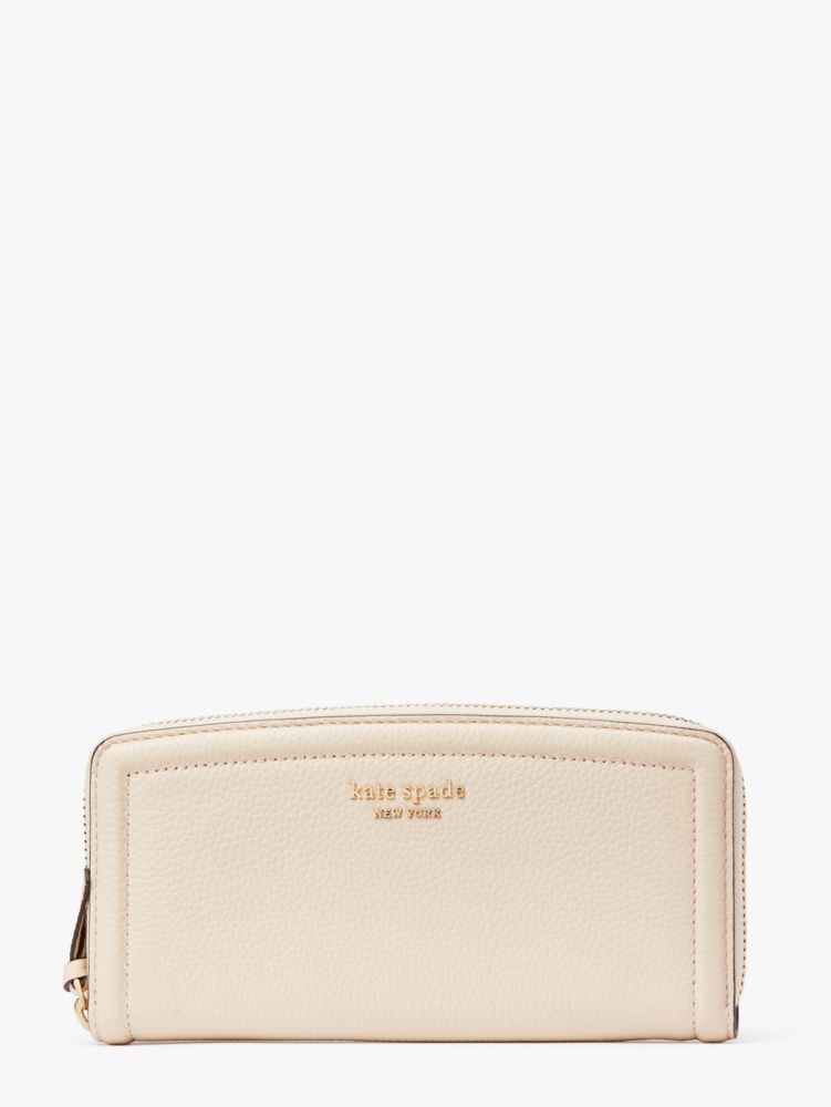 kate spade new york Knott Pebbled Leather Zip Slim Wallet