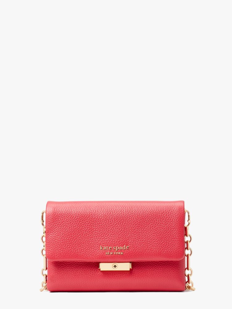 Kate Spade Stormie Leather Wallet Clutch Crossbody Bag, Pink Sunset