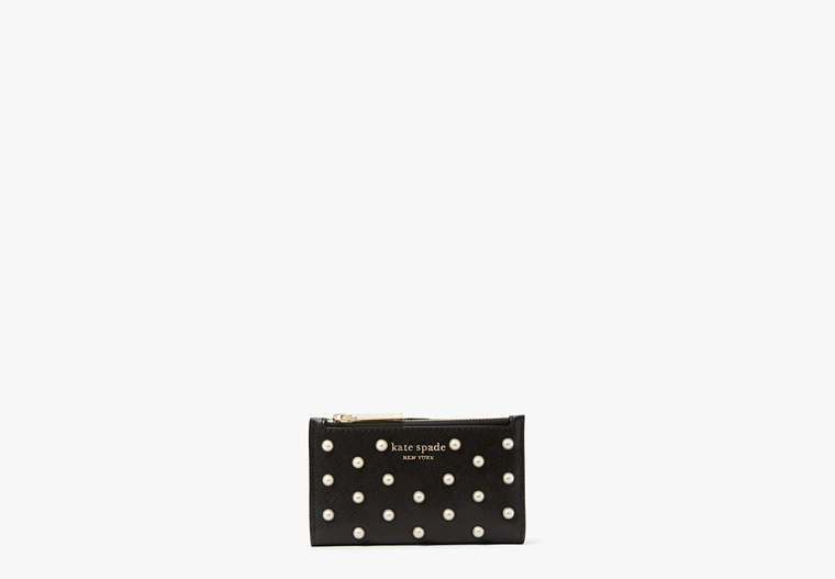 Pearl Small Slim Bifold Wallet, Black, Product