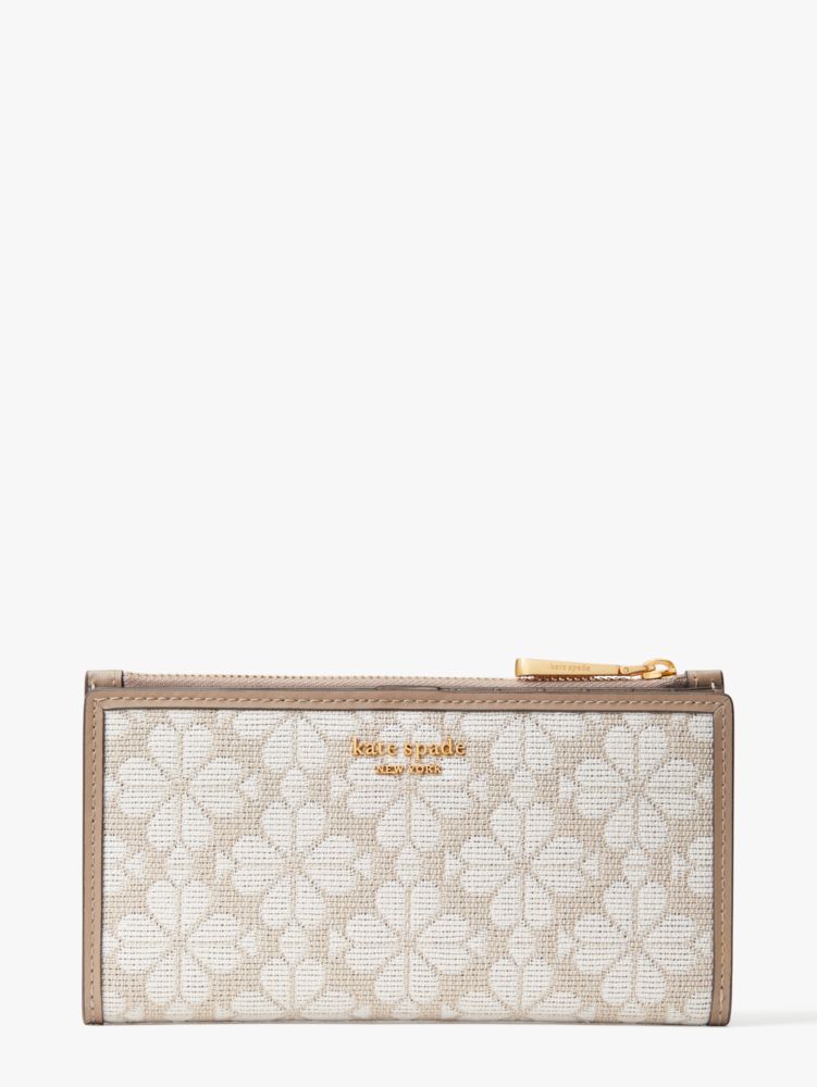 Kate Spade Spade Flower Jacquard Zip Slim Wallet. 1