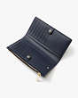 Spade Flower Jacquard Zip Slim Wallet, Blue Multicolor, Product