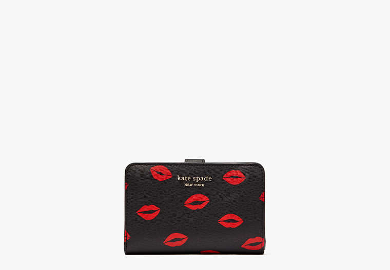 Spencer Kisses Compact Wallet, Black Multi, Product image number 0