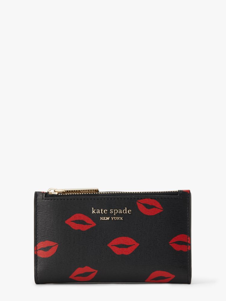 Spencer Kisses Small Slim Bifold Wallet, Black Multi, Product