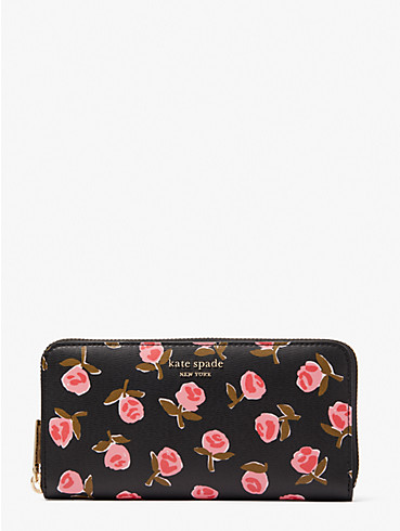 spencer ditsy rose zip-around continental wallet, , rr_productgrid