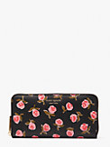 spencer ditsy rose zip-around continental wallet, , s7productThumbnail