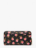 spencer ditsy rose zip-around continental wallet, , s7productThumbnail