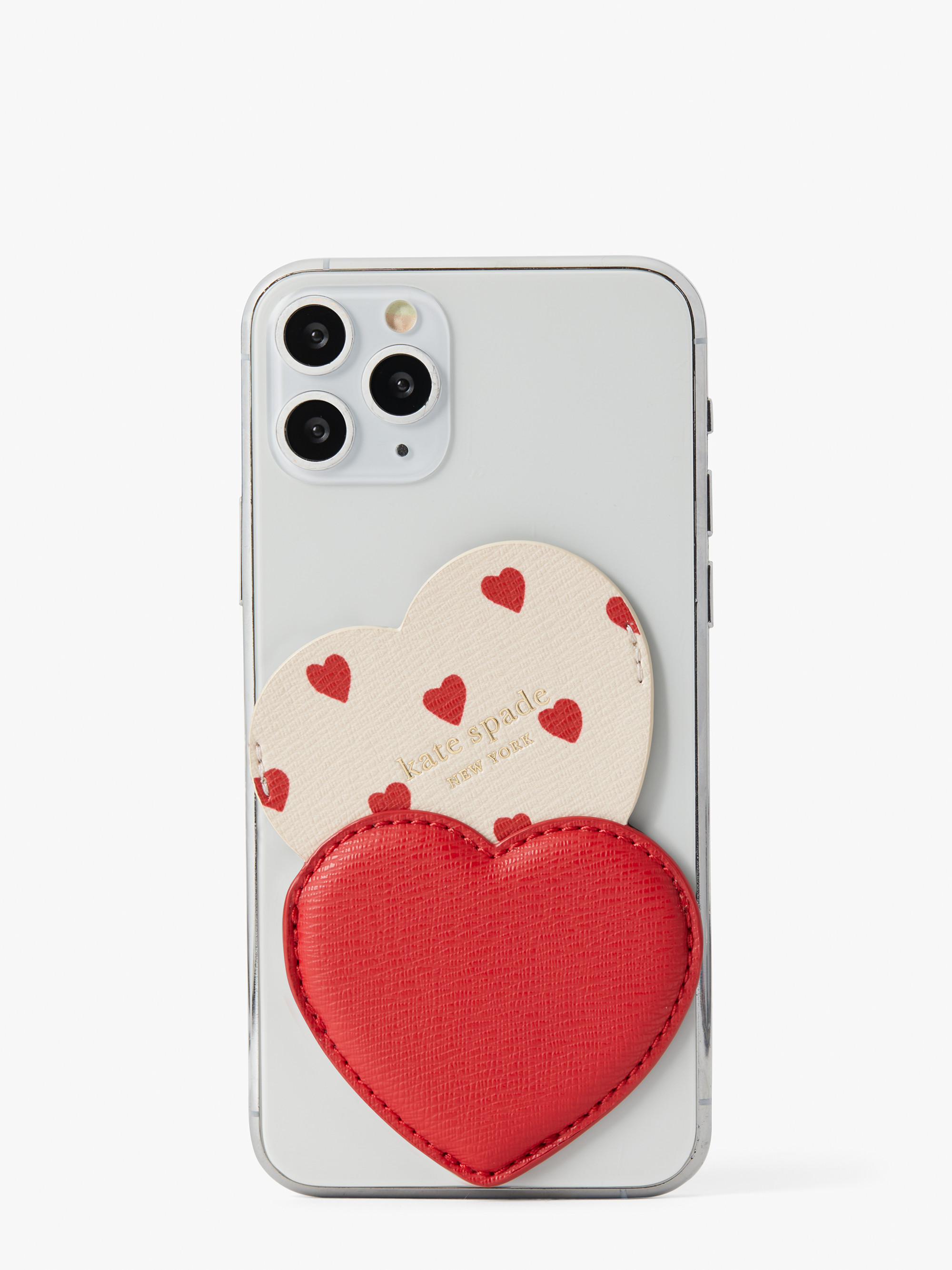 hearts smooth leather sticker pocket