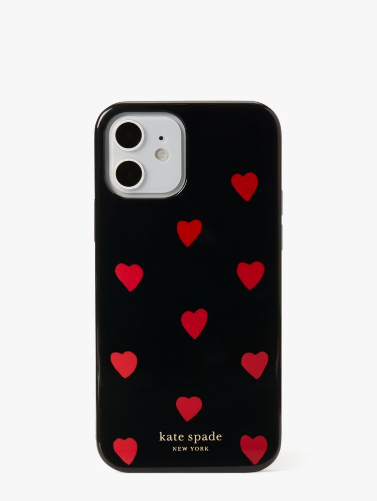 Women's black multi. glitter heart iphone 12/12 pro case | Kate Spade New  York NL