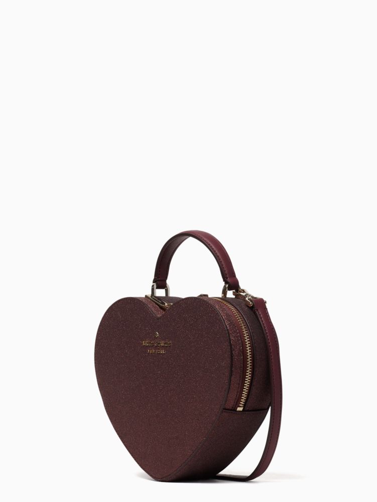 Kate Spade Shimmy Glitter Dark red Satchel Crossbody Deep Nova Handbag