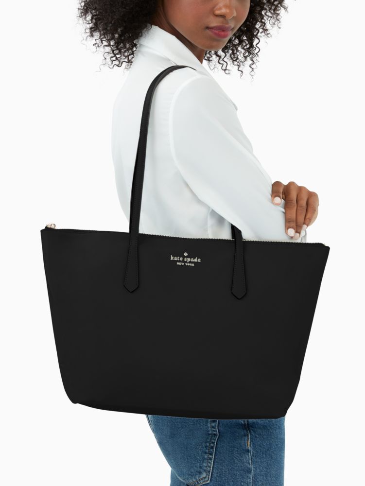 Arriba 46+ imagen kate spade black large tote