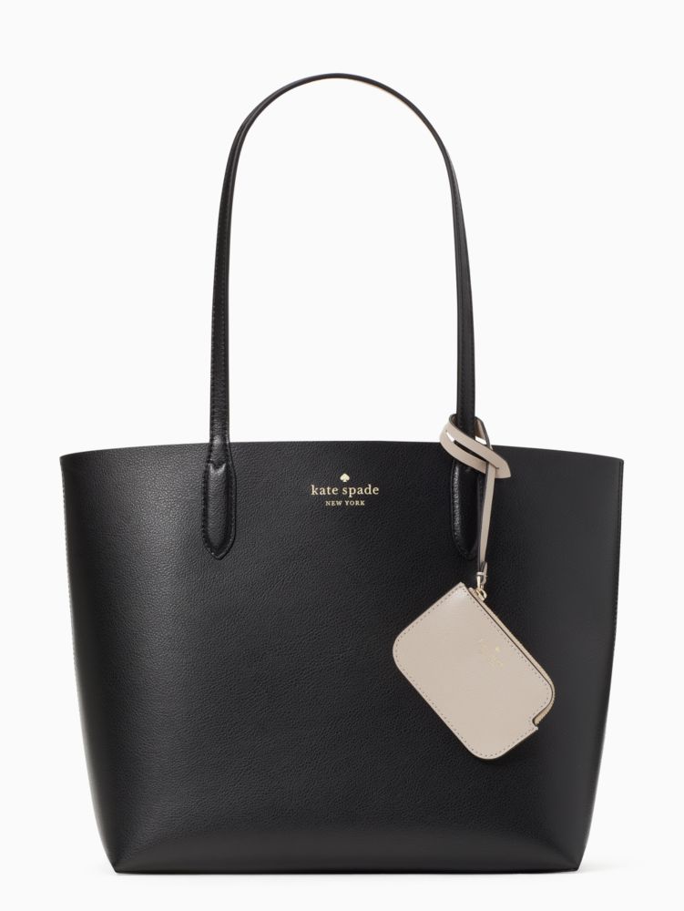 Arriba 55+ imagen kate spade black leather tote bag