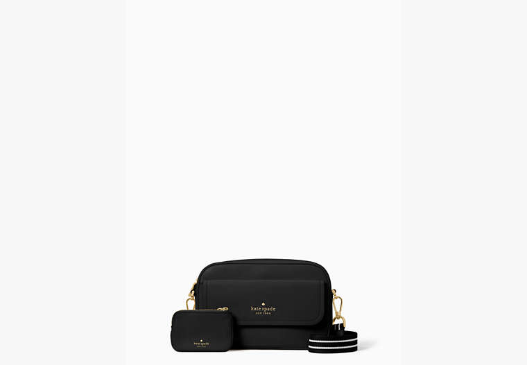 Rosie Pebbled Leather Flap Camera Bag, Black, Product