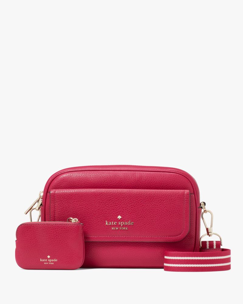 NEW Kate Spade Rosie Rainbow Leather Crossbody Bag & Coin Purse in White & Red outlet