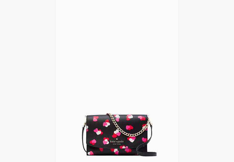 Carson Flutter Hearts Printed Convertible Crossbody, Black Multi, Product image number 0