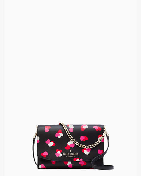 Carson Flutter Hearts Printed Convertible Crossbody, Black Multi, ProductTile