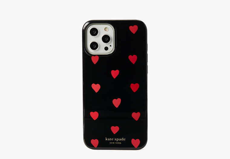Glitter Hearts iPhone 12 Pro Max Case, Black Multi, Product image number 0